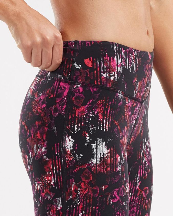 Dámské kompresní legíny 2XU PRINT FITNESS MID-RISE